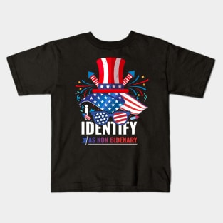 I Identify As Non Bidenary 4th Of July Kids T-Shirt